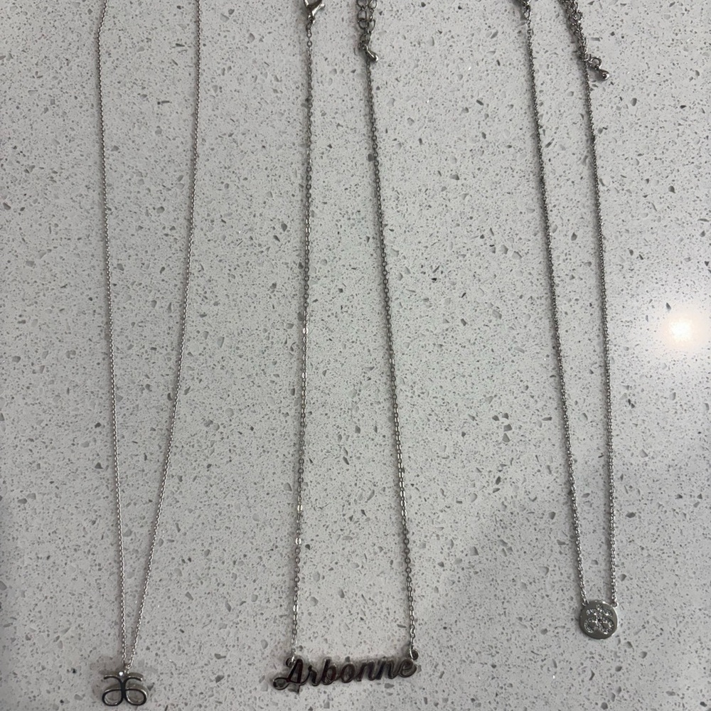 Arbonne Silver Necklace Set